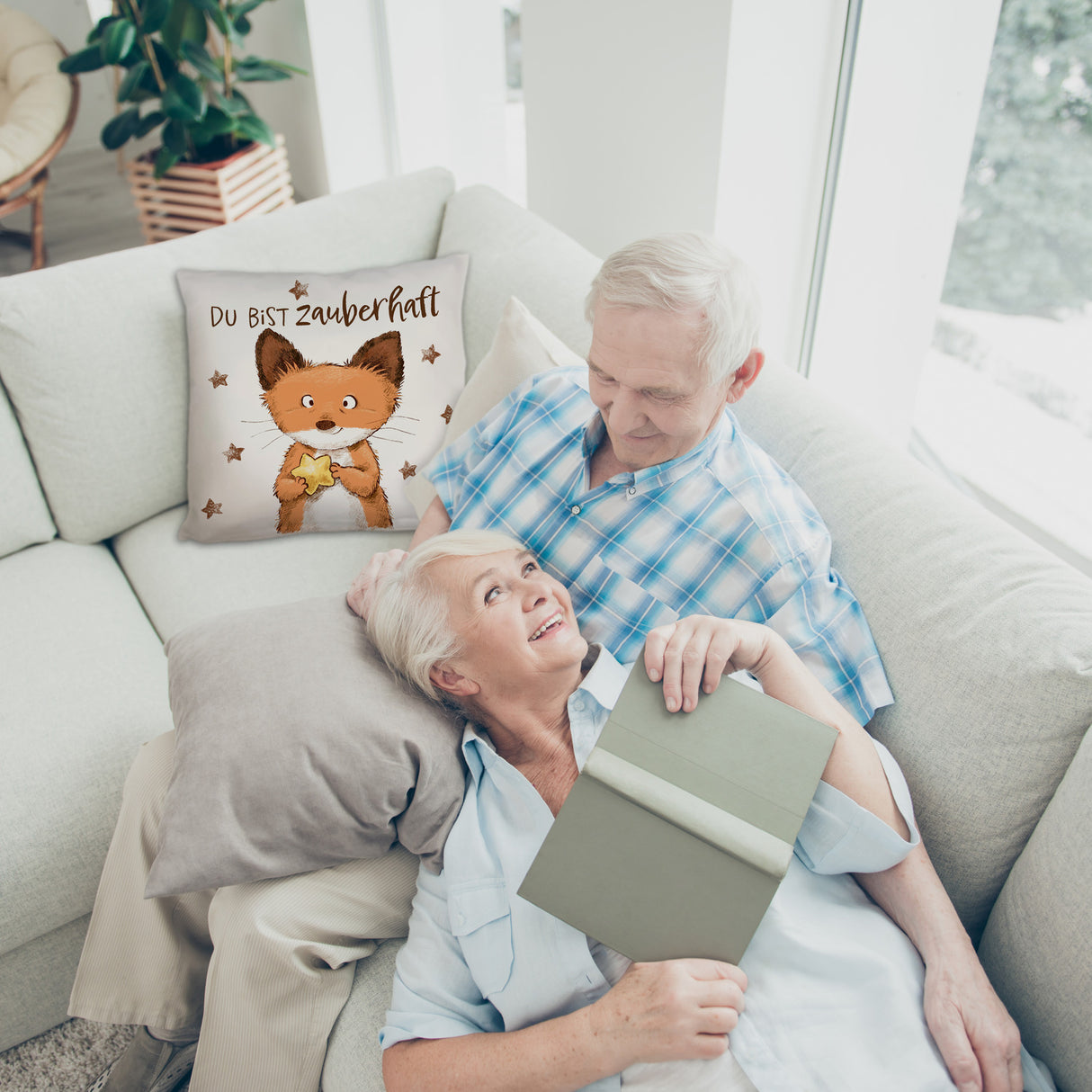 Fuchs Kissen mit Spruch Du bist zauberhaft