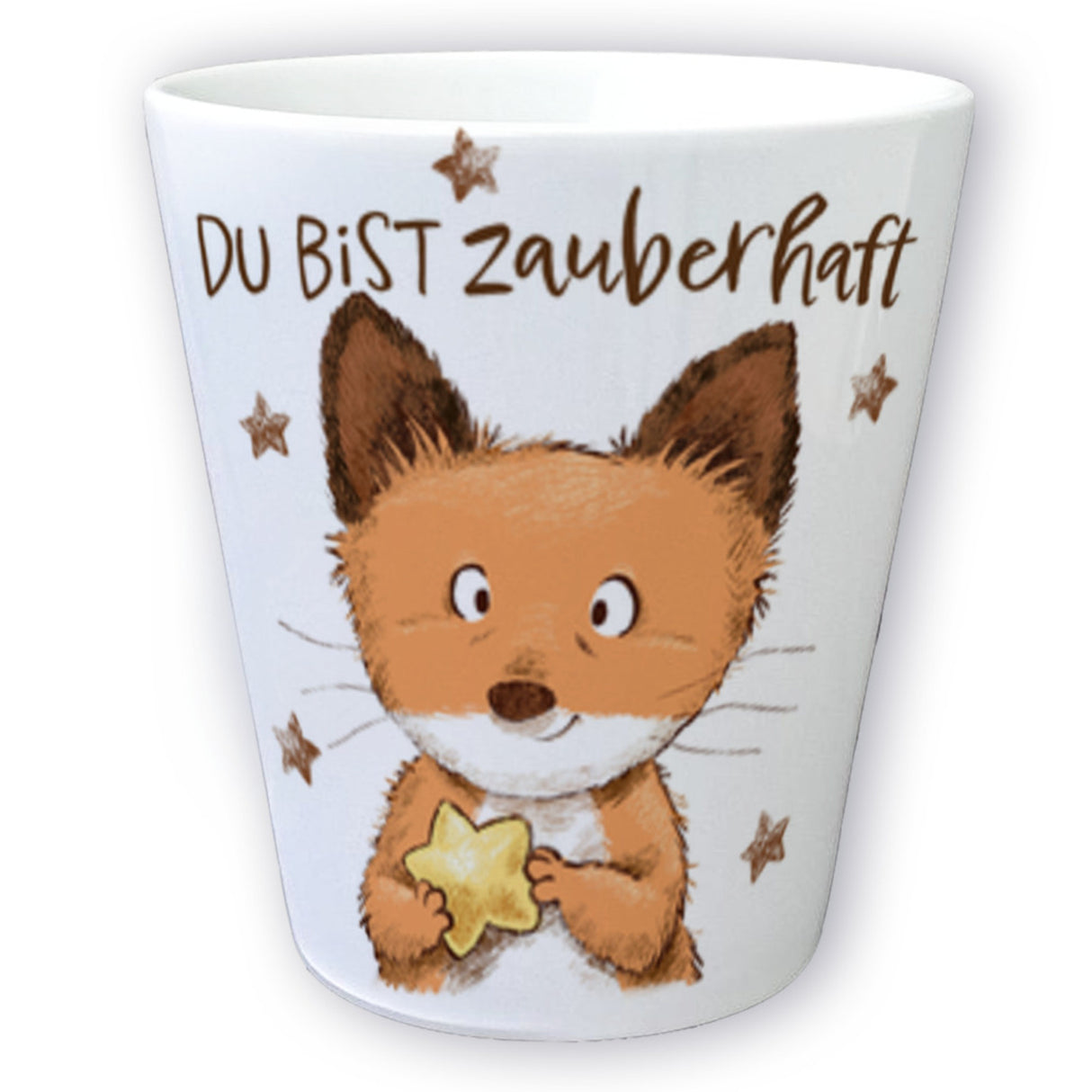 Fuchs Blumentopf mit Spruch Du bist zauberhaft