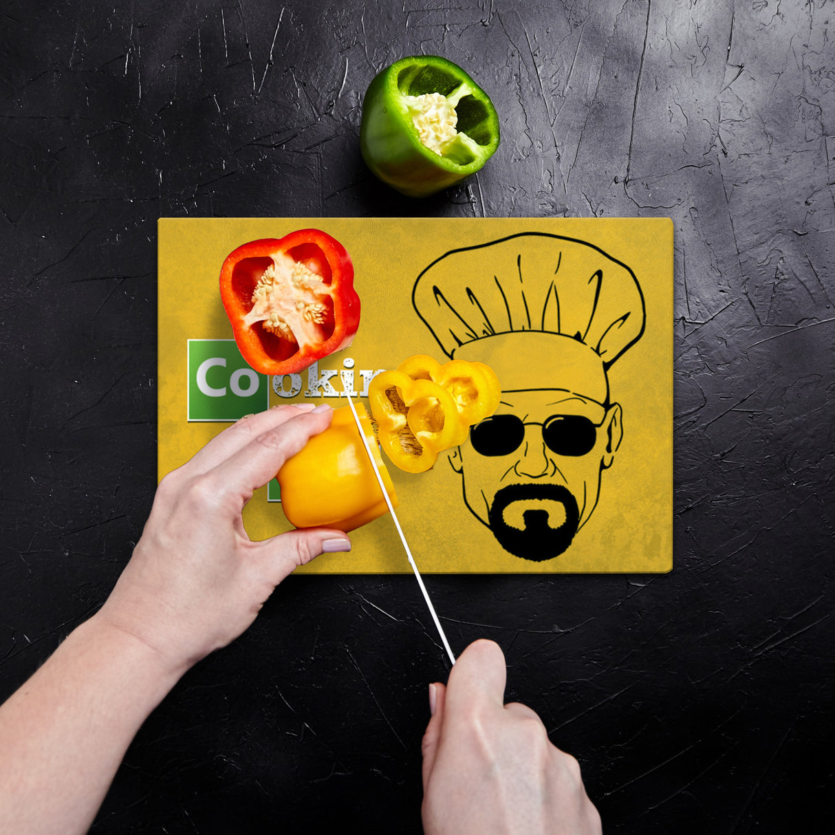 Cooking Bad Schneidebrett aus Glas mit Spruch