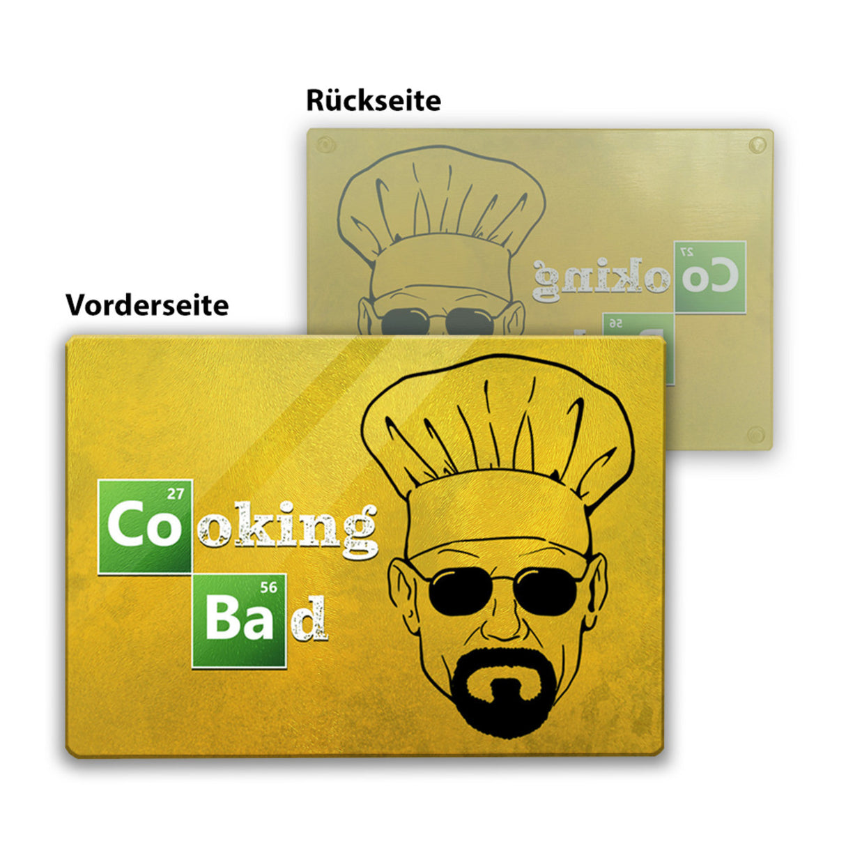 Cooking Bad Schneidebrett aus Glas mit Spruch