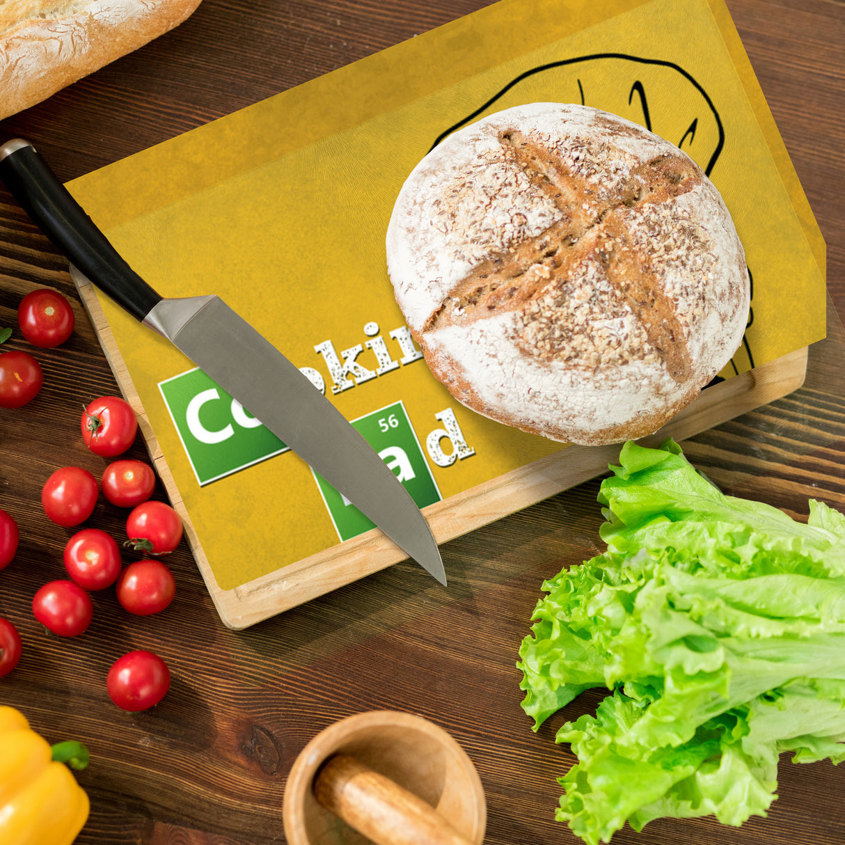 Cooking Bad Schneidebrett aus Glas mit Spruch
