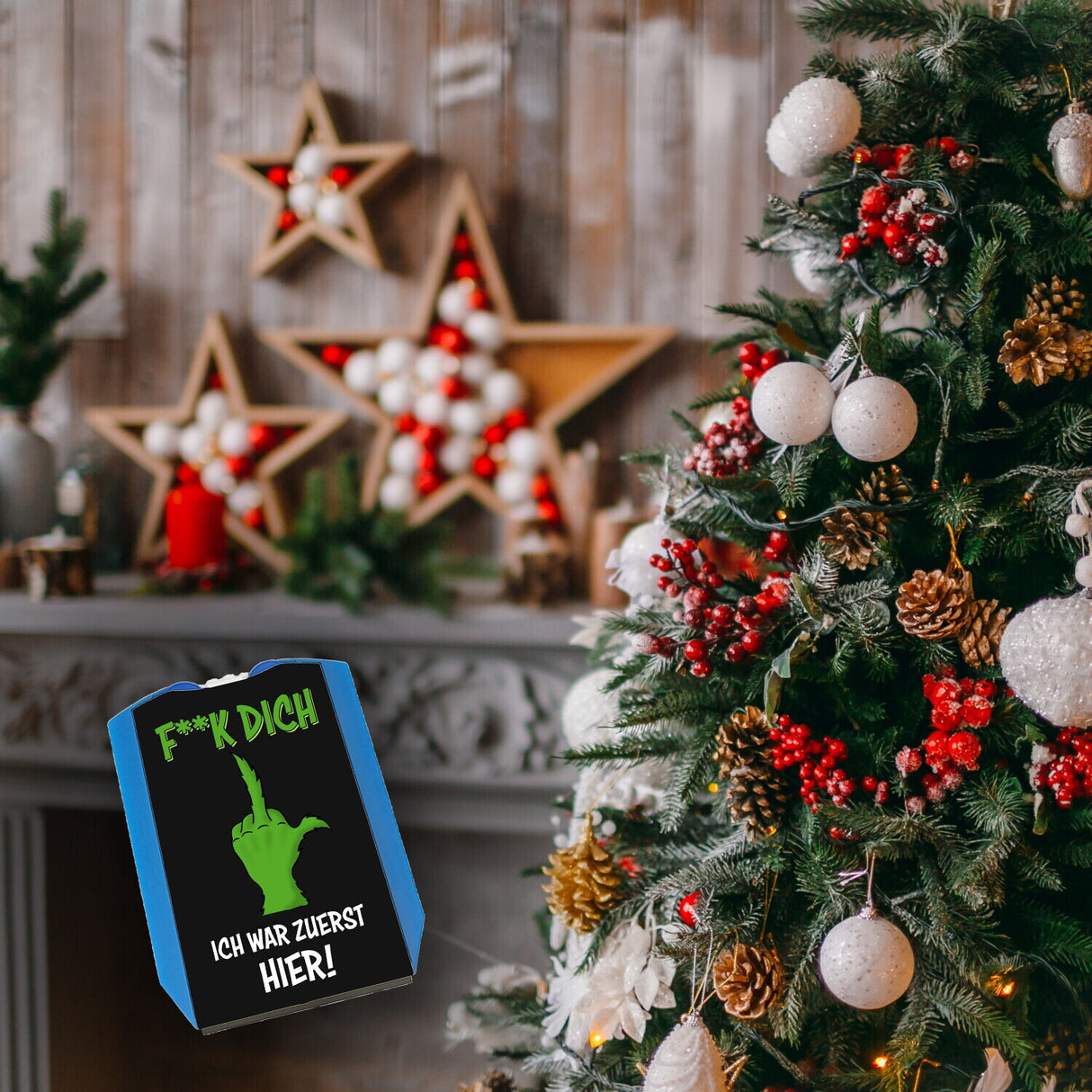 Weihnachtsmuffel Parkscheibe mit Spruch F**k Dich Ich war zuerst hier