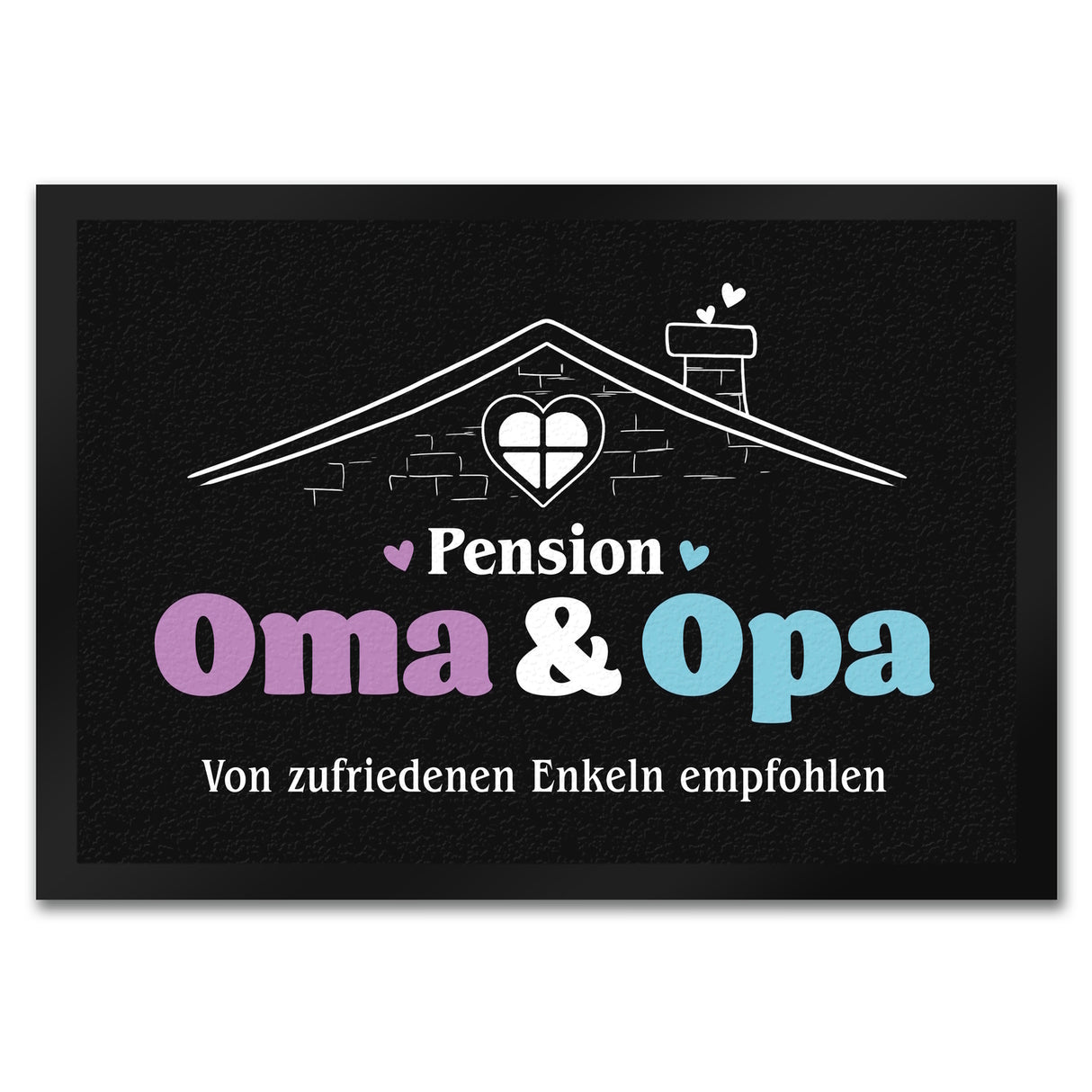 Pension Oma & Opa Fußmatte in 35x50 cm mit Spruch Von zufriedenen Enkeln empfohlen