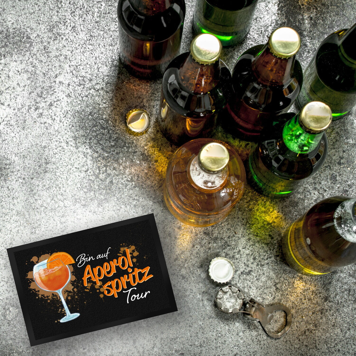 Cocktail Fußmatte in 35x50 cm mit Spruch Bin auf Aperol Spritz Tour