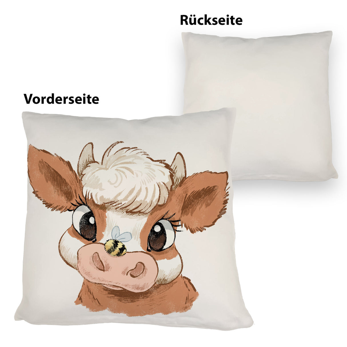 Baby Kuh Kissen mit dicker Hummel