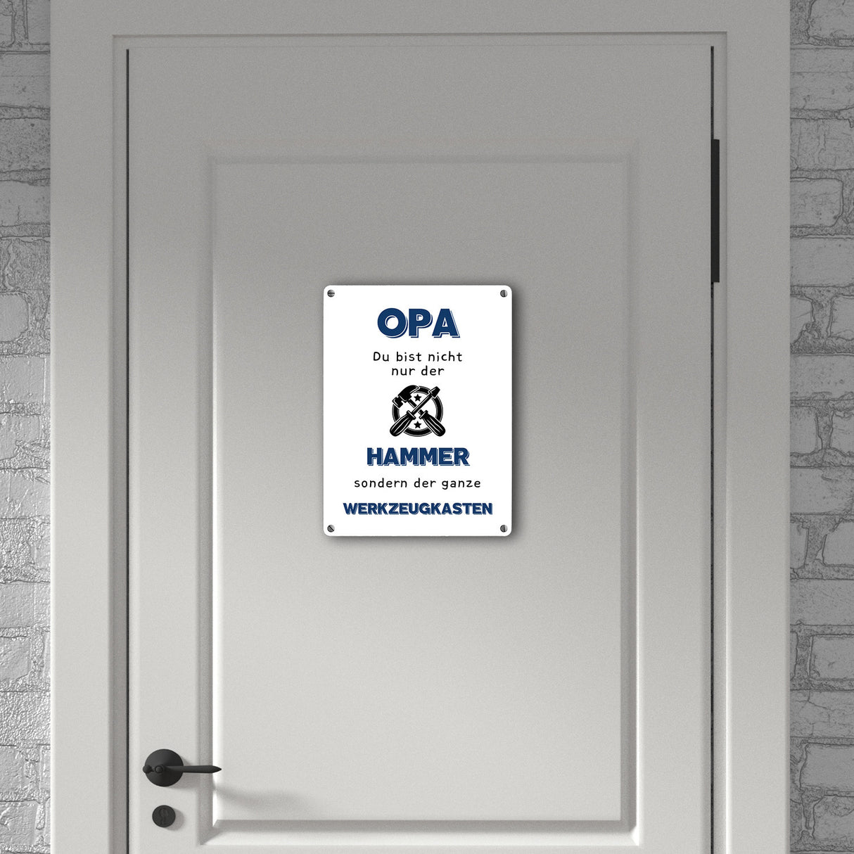 Opa Metallschild in 15x20 cm mit Spruch Du bist nicht nur der Hammer