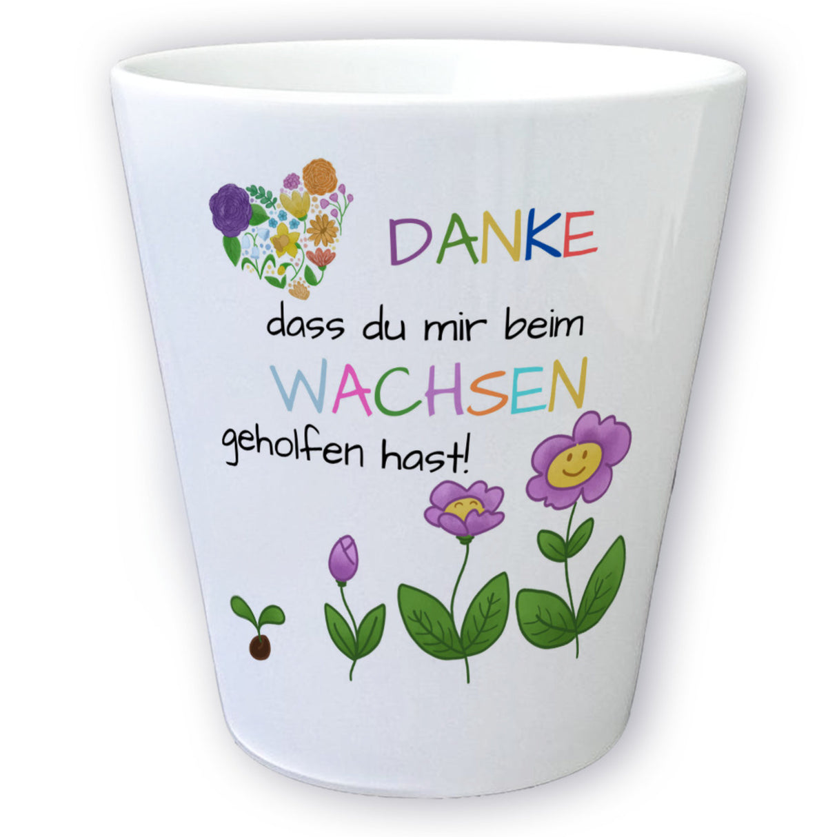 Danke dass du mir beim Wachsen geholfen hast Blumentopf