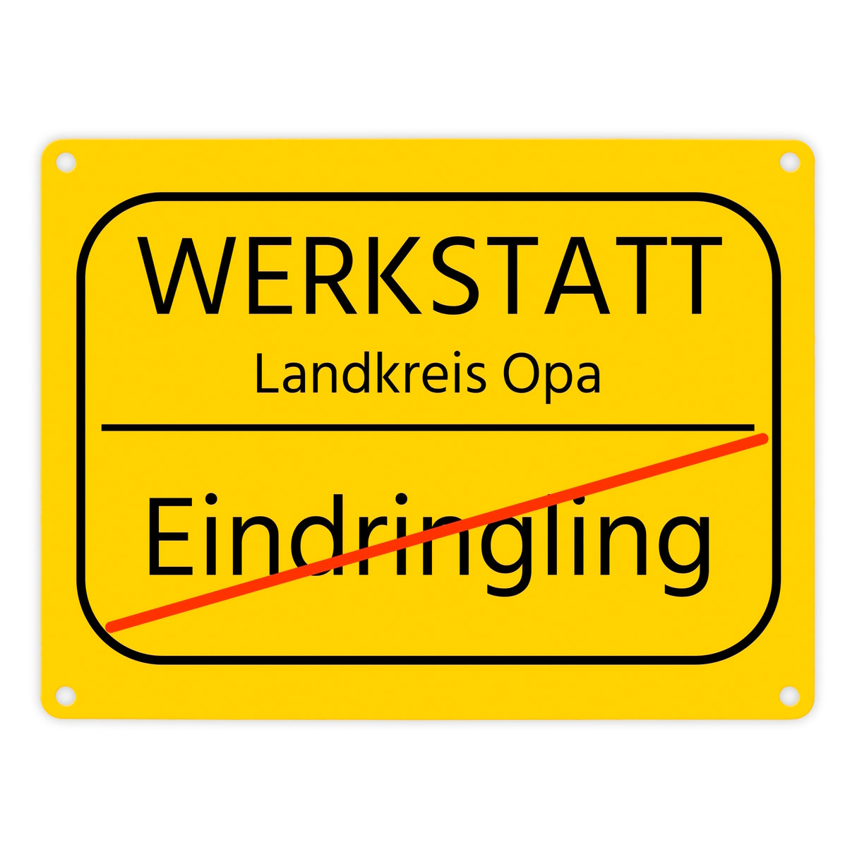 Opa Werkstatt Metallschild in 15x20 cm mit Spruch Landkreis Opa
