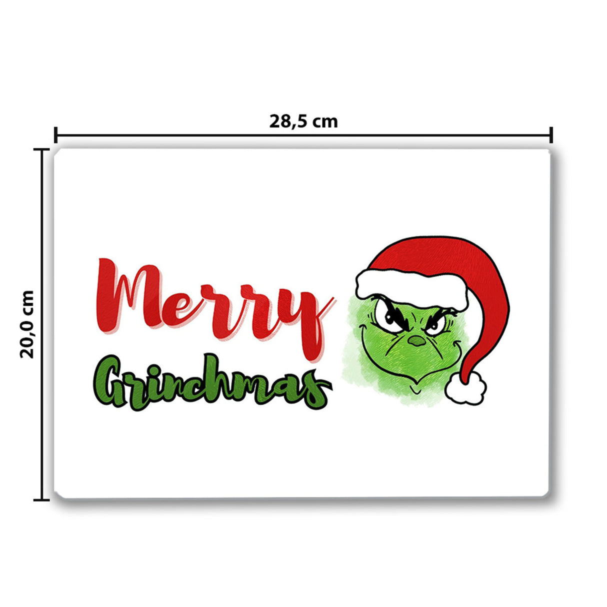 Merry Grinchmas Weihnachtsmuffel Schneidebrett aus Glas