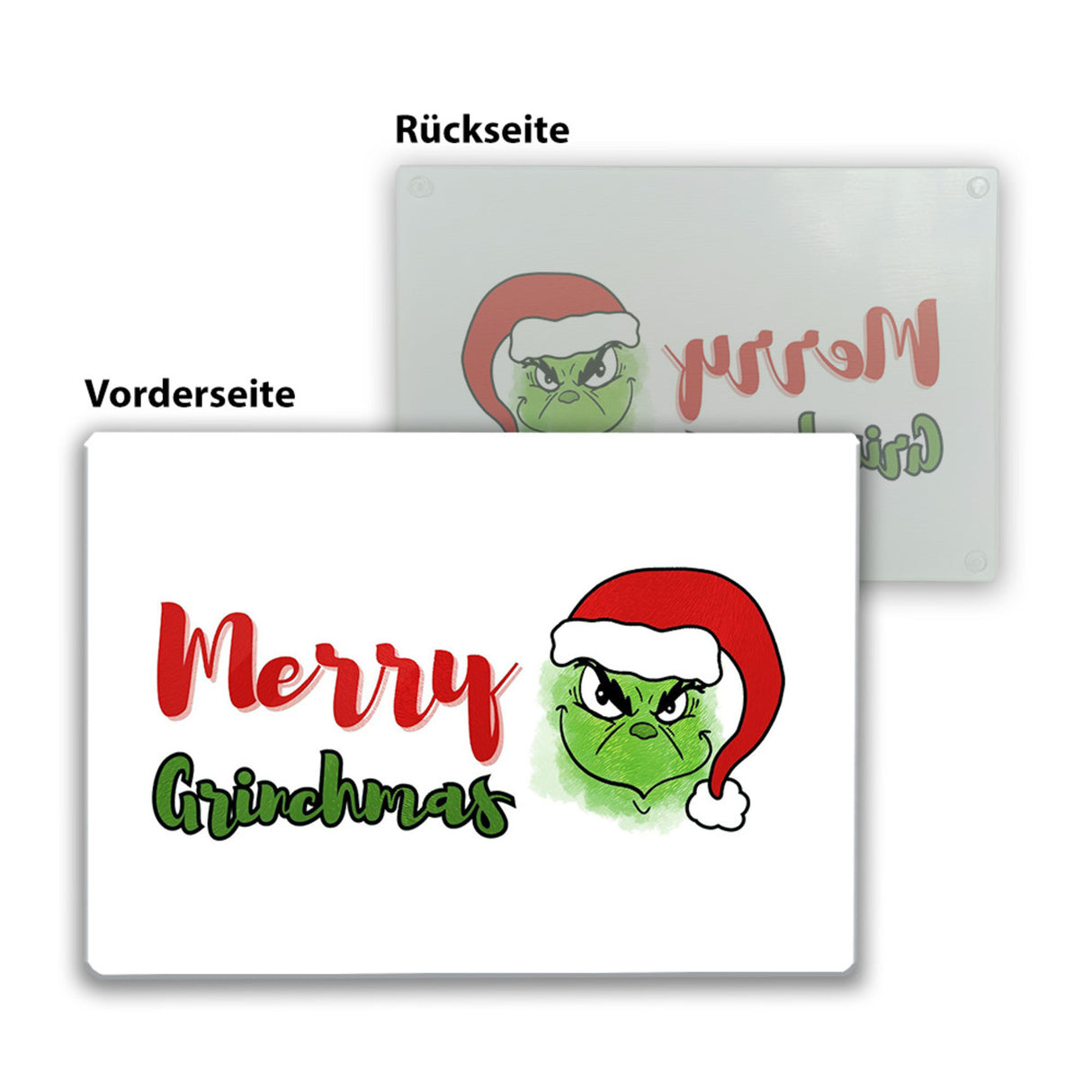 Merry Grinchmas Weihnachtsmuffel Schneidebrett aus Glas