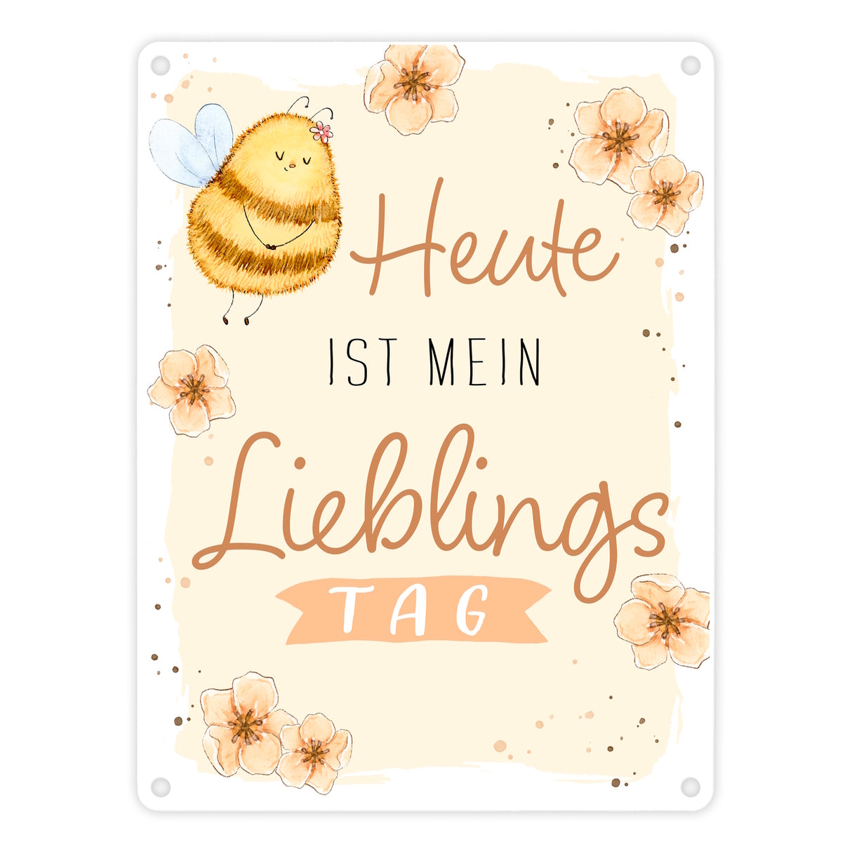Pummel Biene Metallschild in 15x20 cm mit Spruch Heute ist mein Lieblingstag