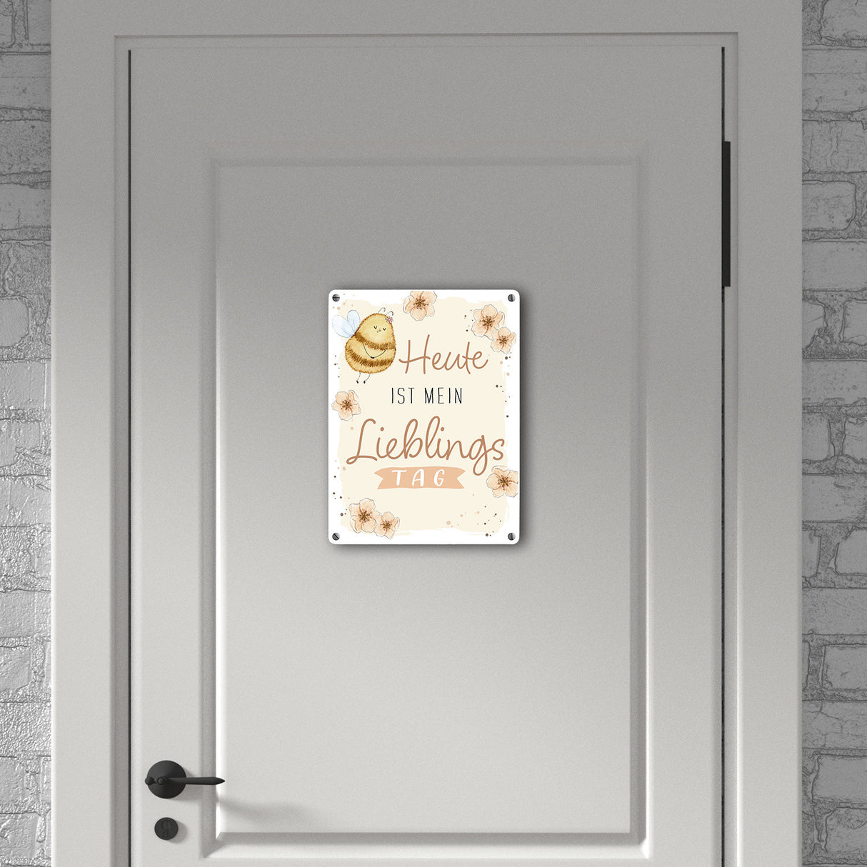 Pummel Biene Metallschild in 15x20 cm mit Spruch Heute ist mein Lieblingstag