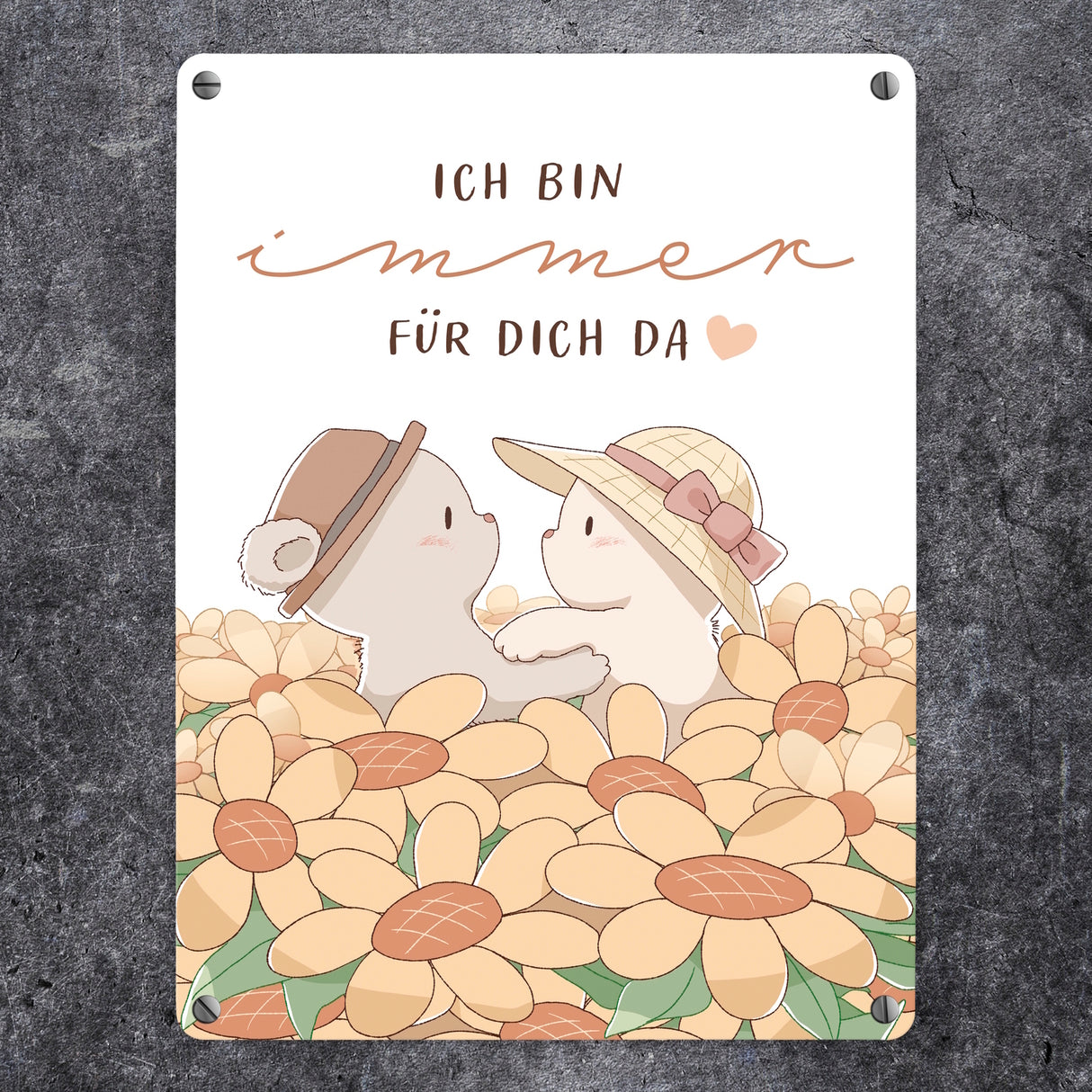 Bären Metallschild in 15x20 cm mit Spruch Ich bin immer für dich da