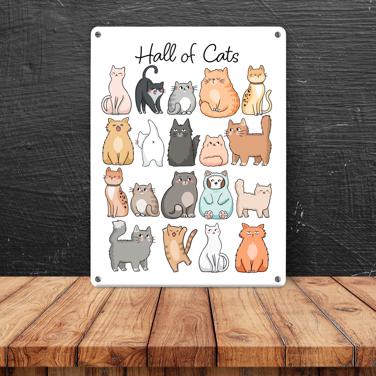 Hall of Cats Katzen Metallschild in 15x20 cm