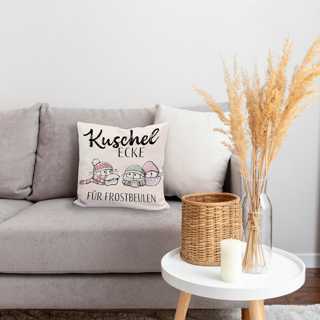 Frostbeule Kissen mit Spruch Kuschelecke für Frostbeulen
