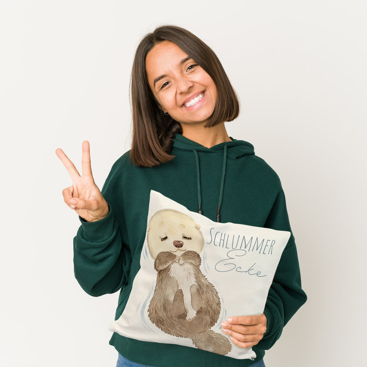Otter Kissen mit Spruch Schlummerecke