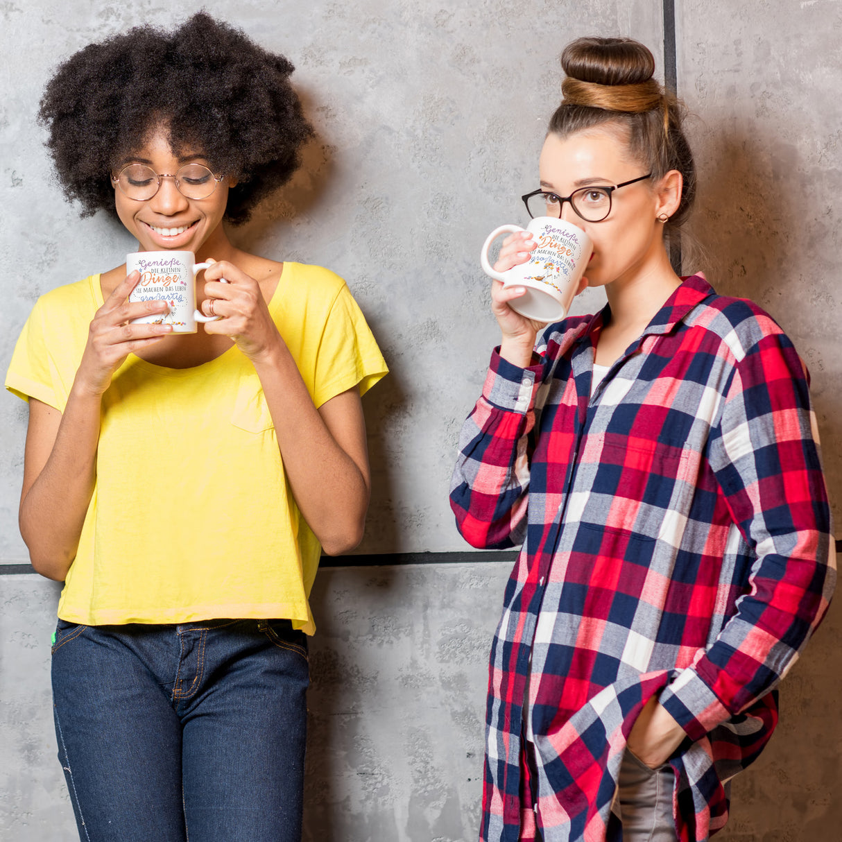Gans Kaffeebecher mit Spruch Kleine Dinge machen Leben großartig