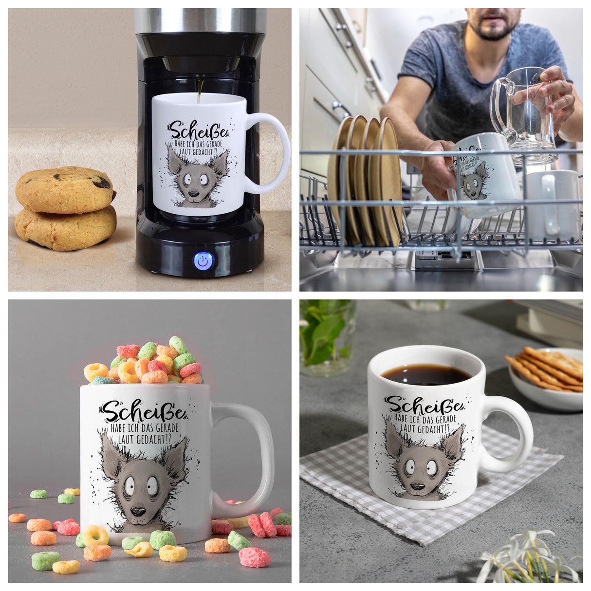 Wolf Kaffeebecher mit Spruch wirklich laut gedacht?