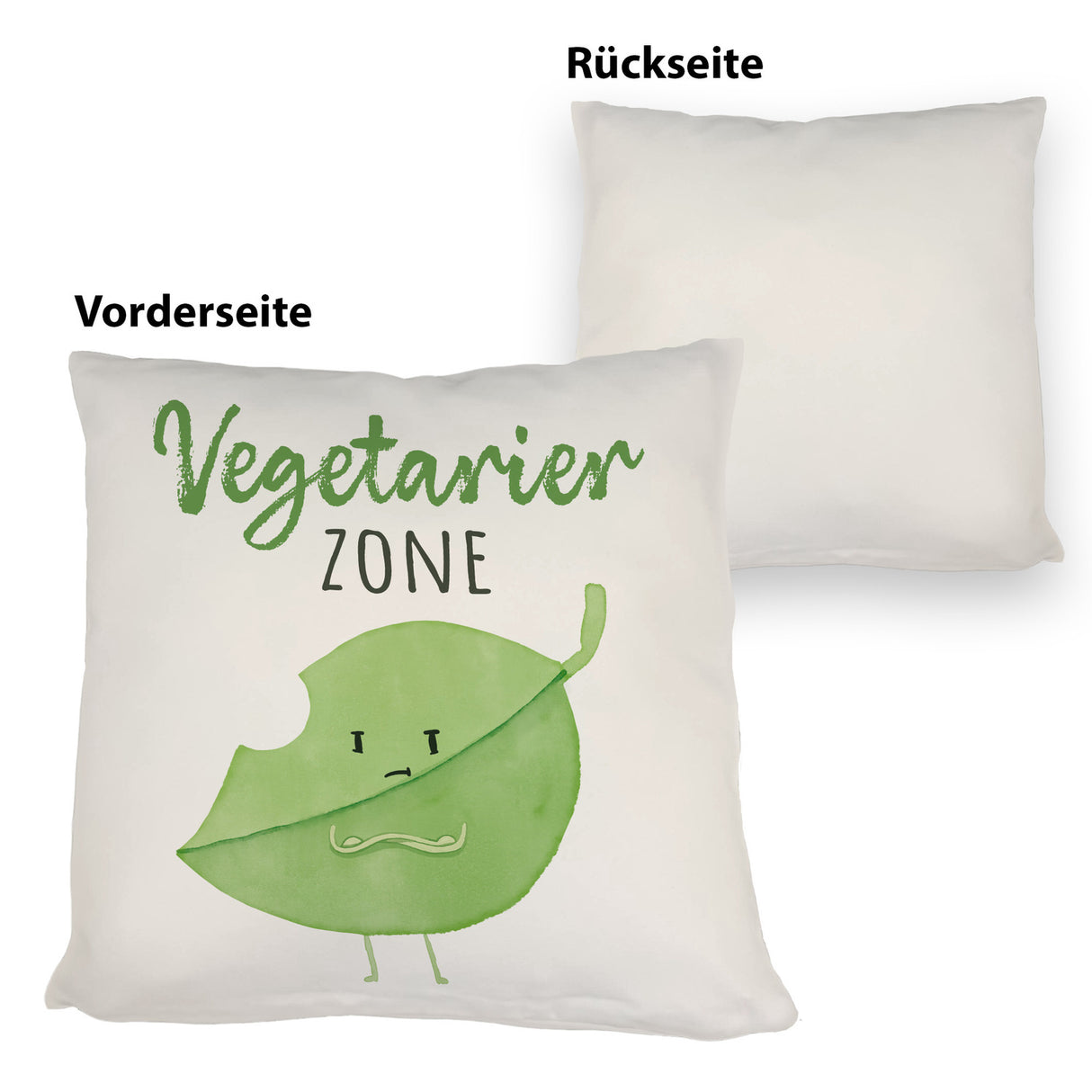 Blatt Kissen mit Spruch Vegetarier Zone