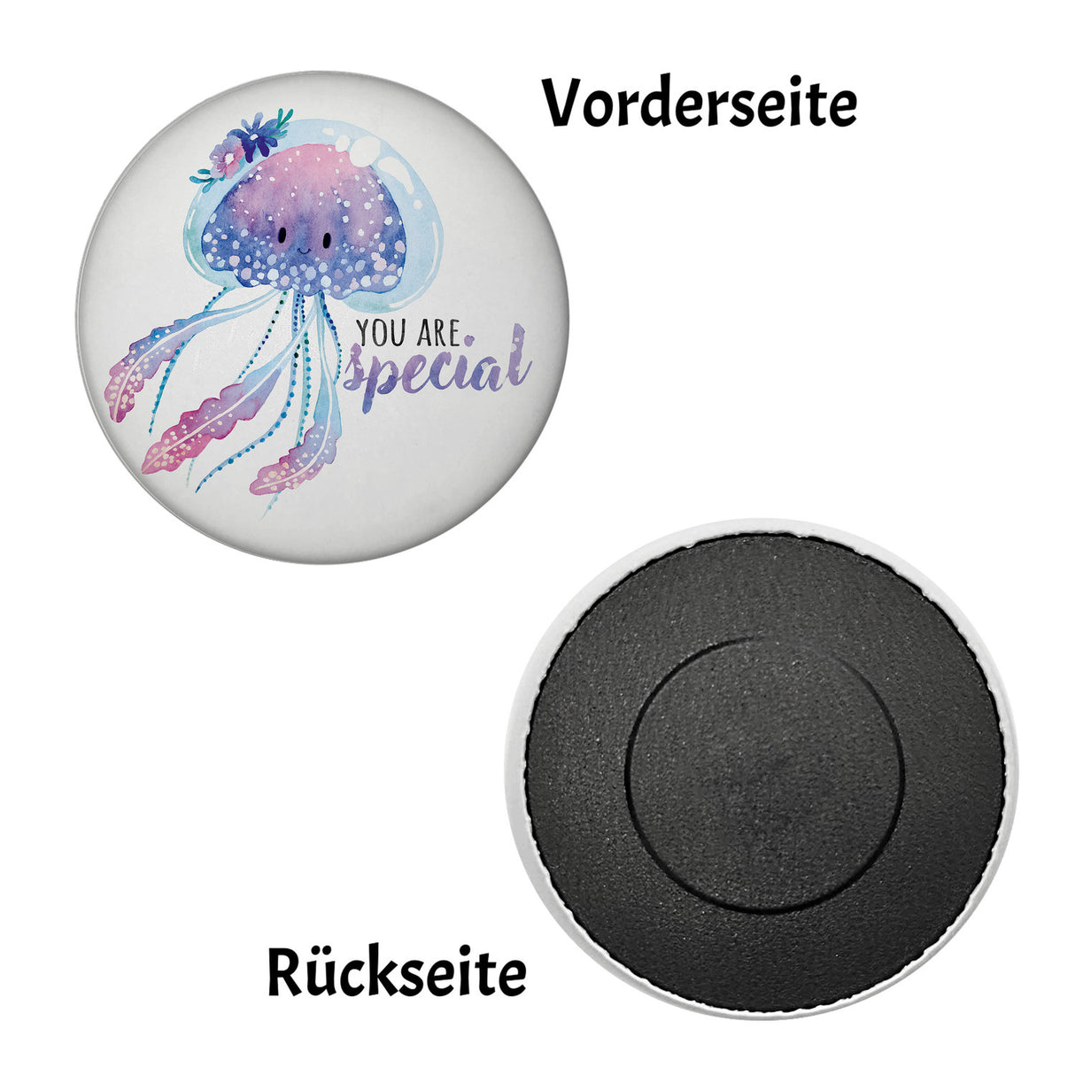 Qualle Magnet rund rund mit Spruch You are special