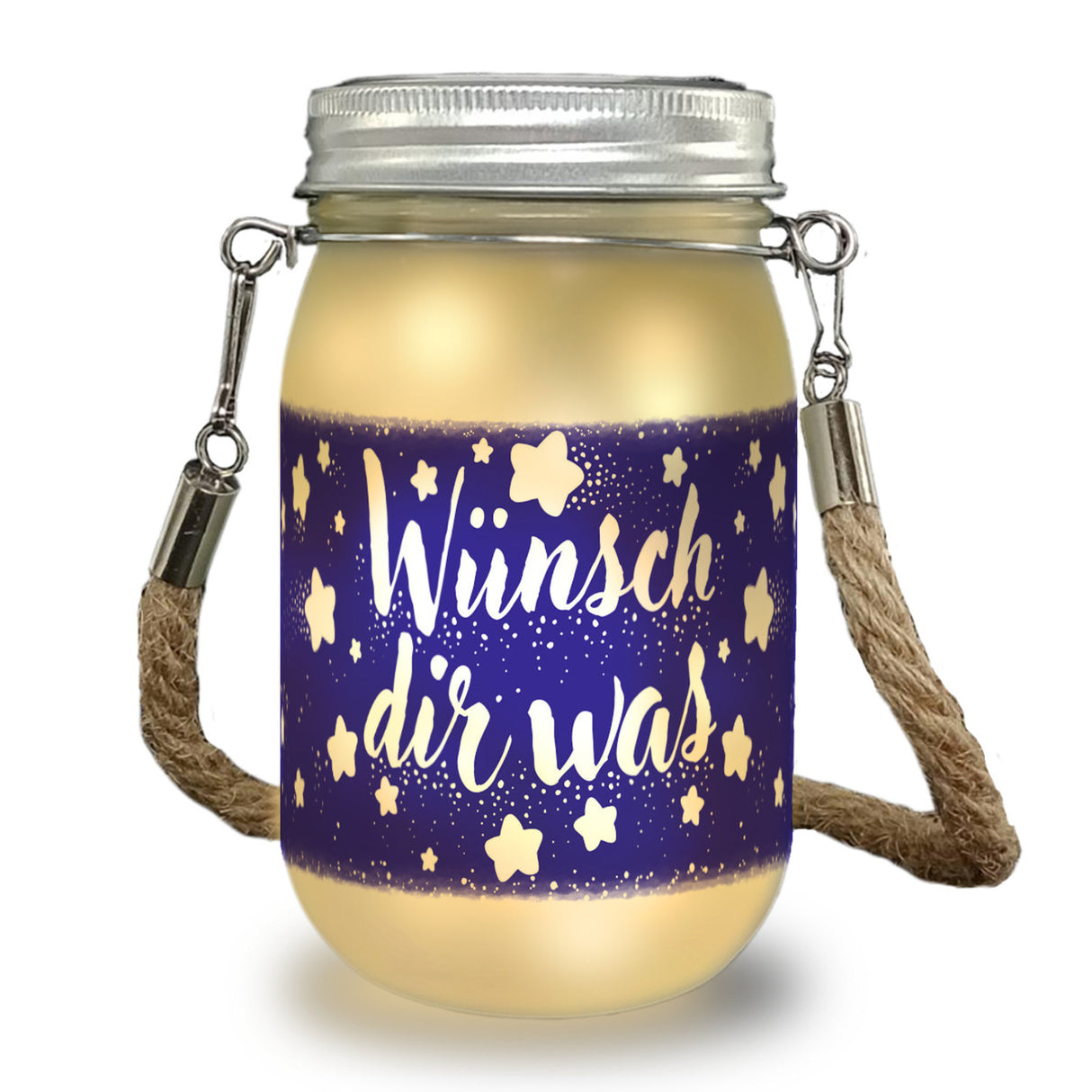 Sternenhimmel Solarlicht mit Spruch Wünsch dir was