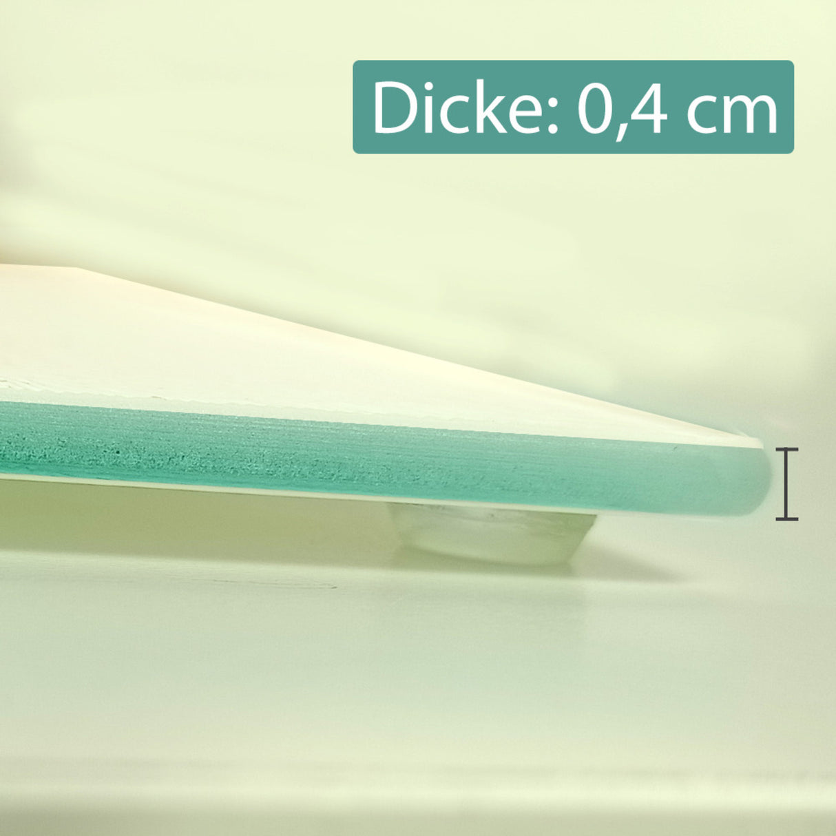 Schaf Schneidebrett aus Glas Glas mit Spruch Nicht dick sondern flauschig