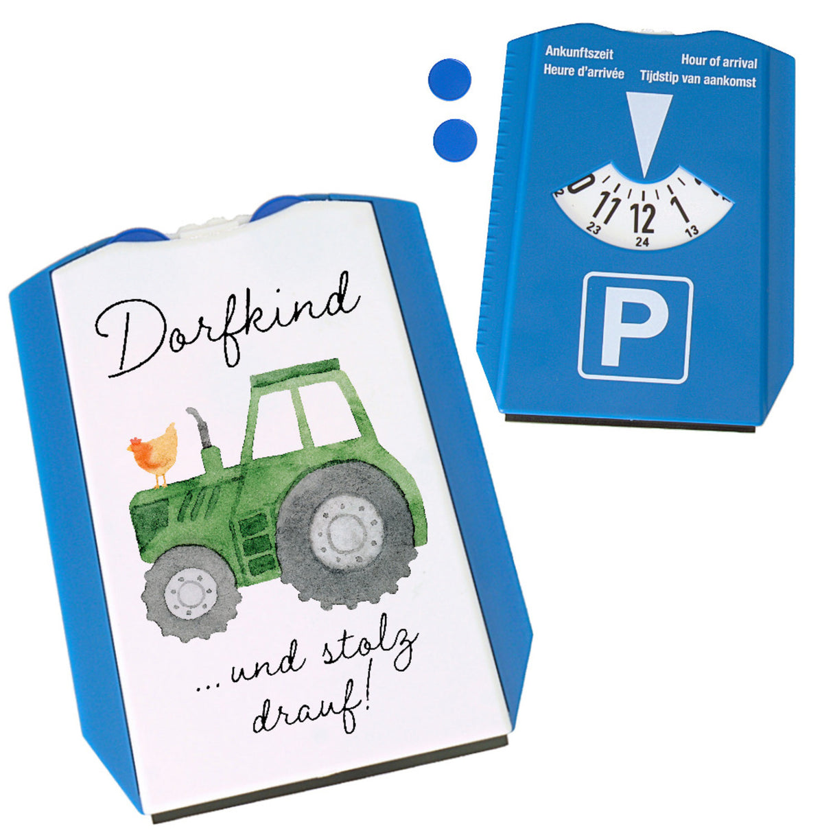Dorfkind und stolz drauf grüner Traktor Parkscheibe