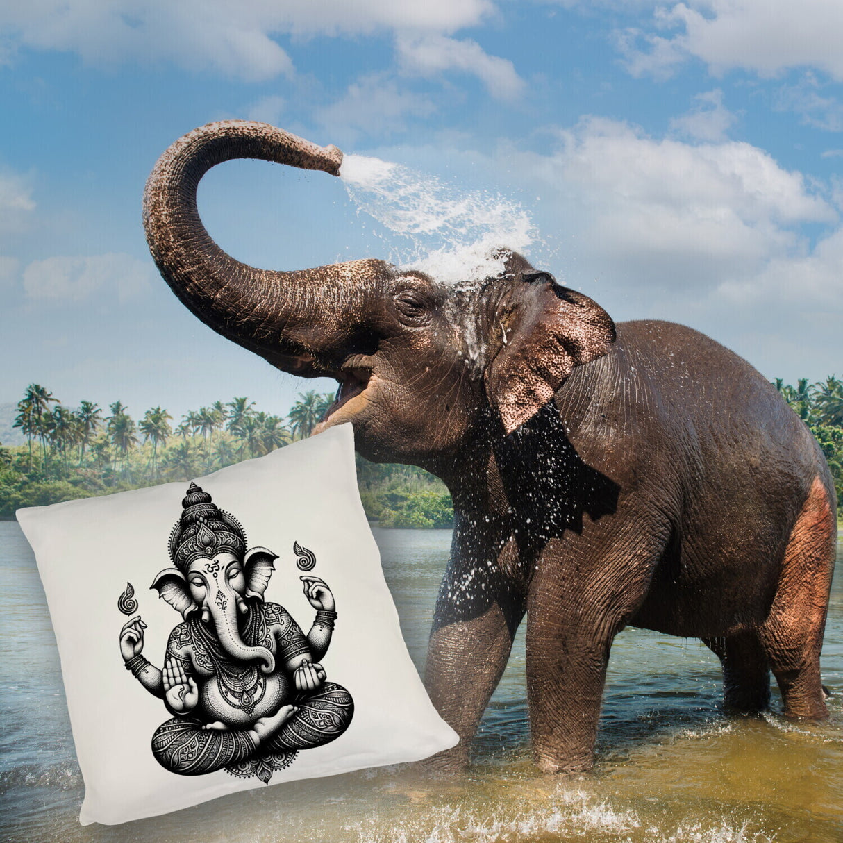 Ganesha Figur Deko Kissen
