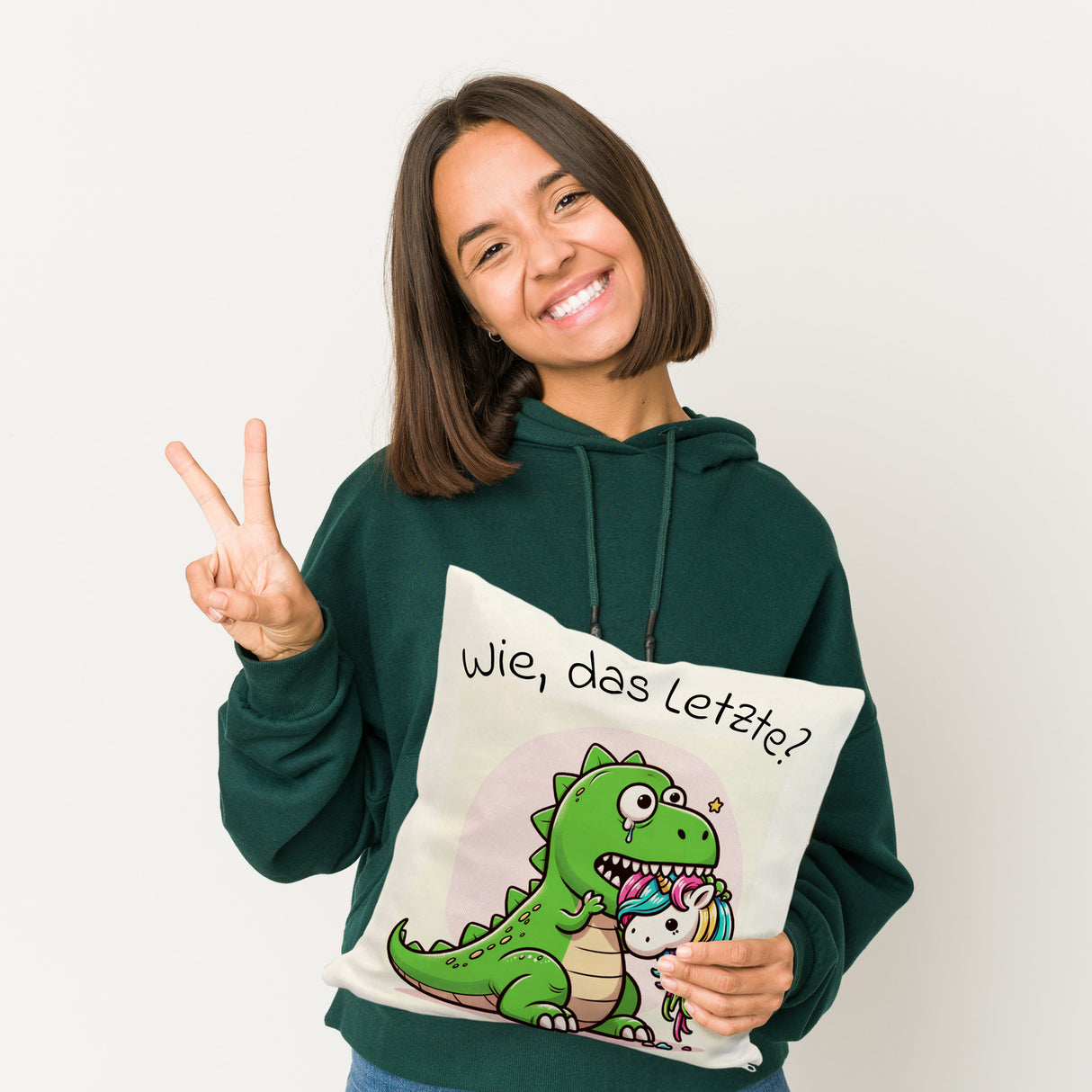 Das letzte Einhorn Kissen mit Spruch Wie das Letzte?