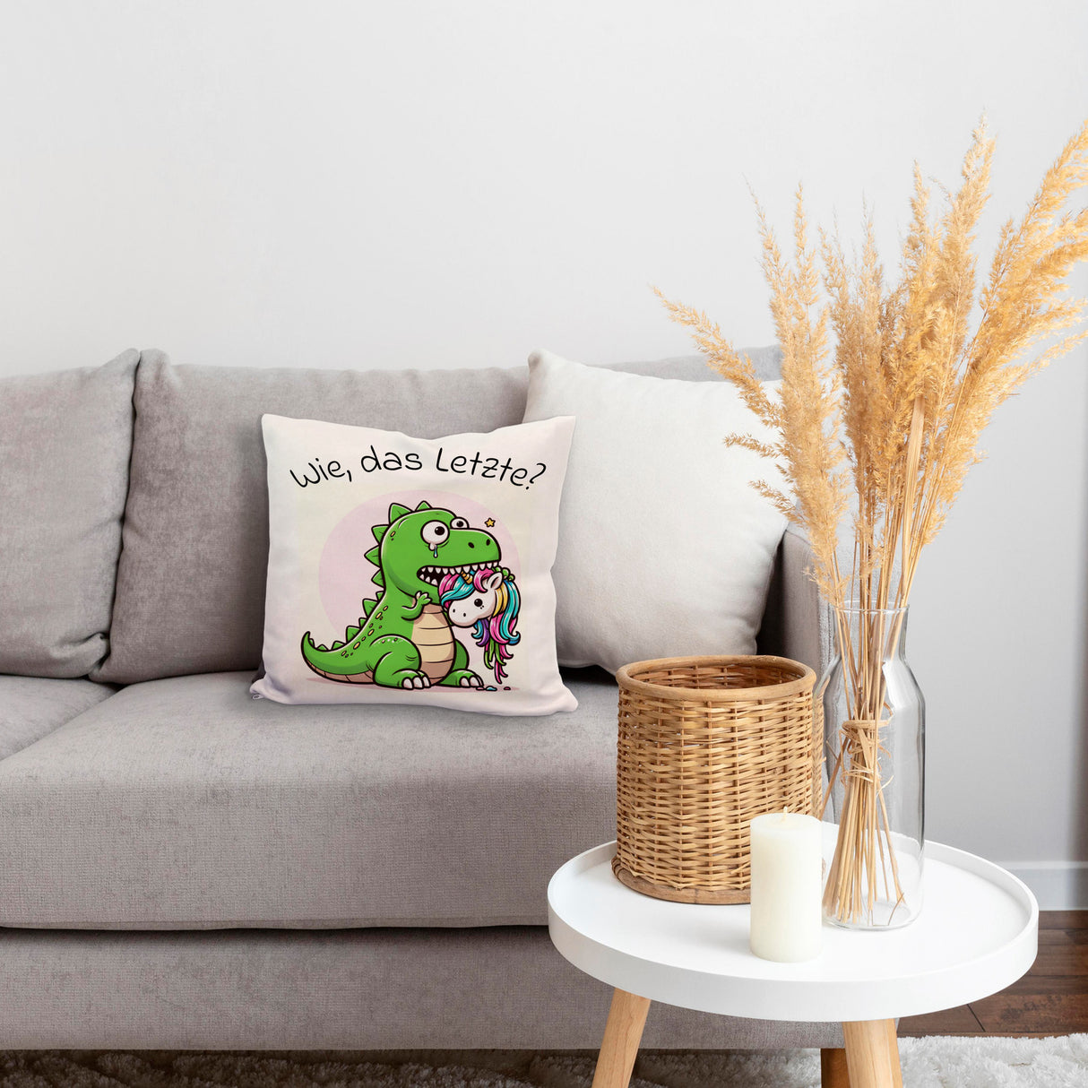 Das letzte Einhorn Kissen mit Spruch Wie das Letzte?
