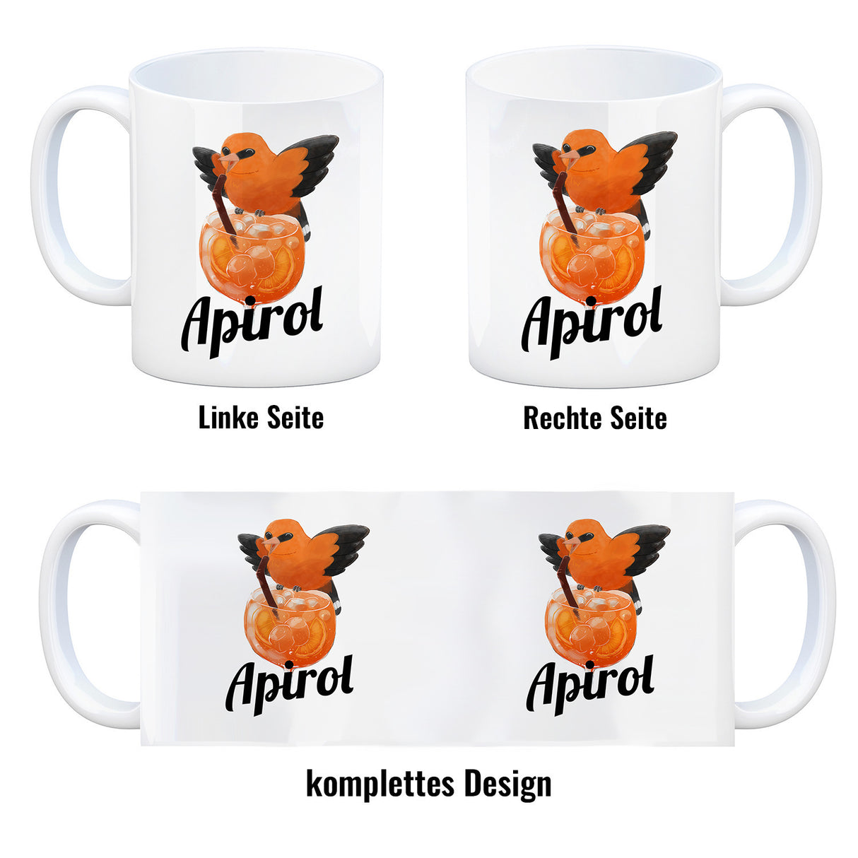 Vogel Priol Kaffeebecher mit Spruch Apirol