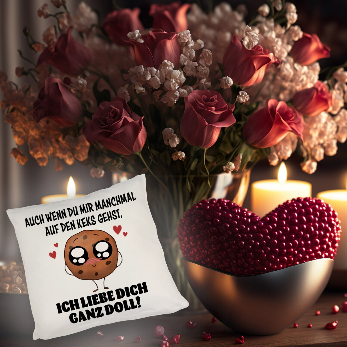 Ich liebe dich ganz doll Cookie Keks Kissen