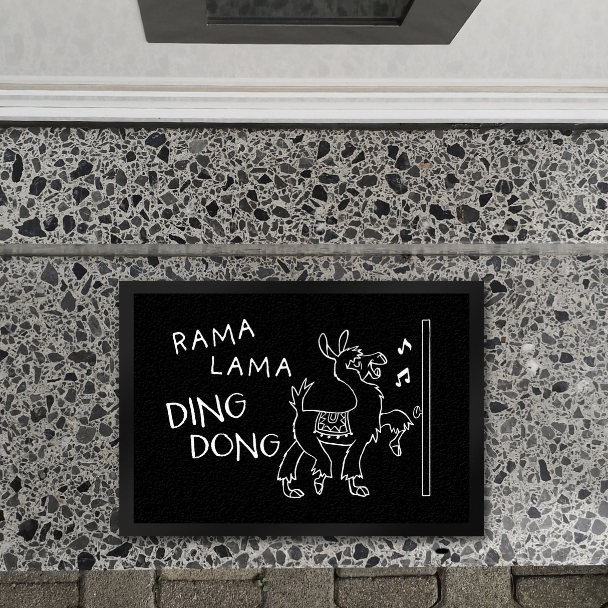 Rama Lama Ding Dong Alpaka Fußmatte in 35x50 cm