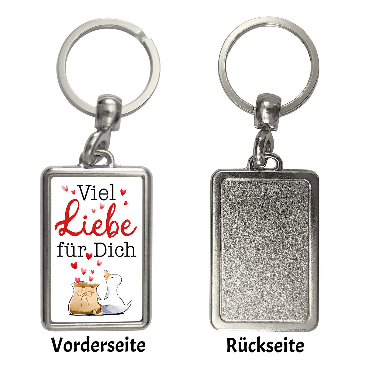 Ente Schlüsselanhänger mit Spruch Viel Liebe für dich