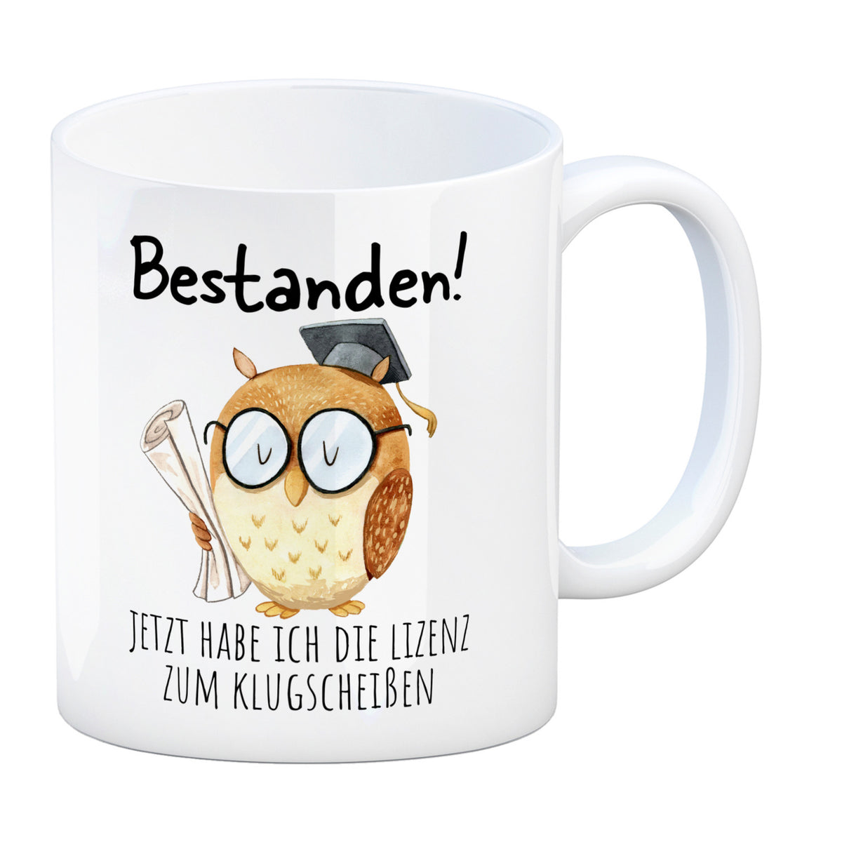 Klugscheißer Kaffeebecher Top Geschenk zum Bestehen! trendaffe.de