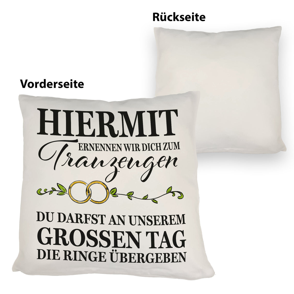 Trauzeuge mit Ringübergabe Kissen