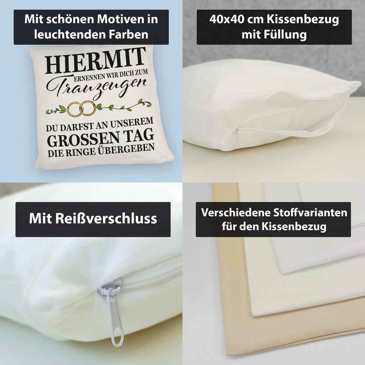Trauzeuge mit Ringübergabe Kissen
