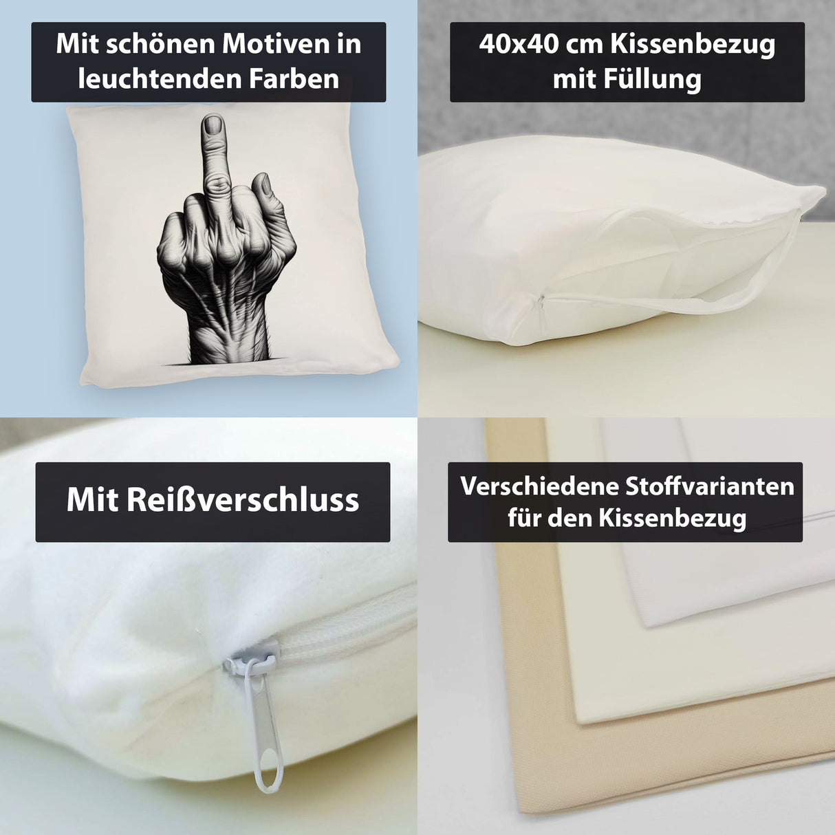 Mittelfinger Kissen