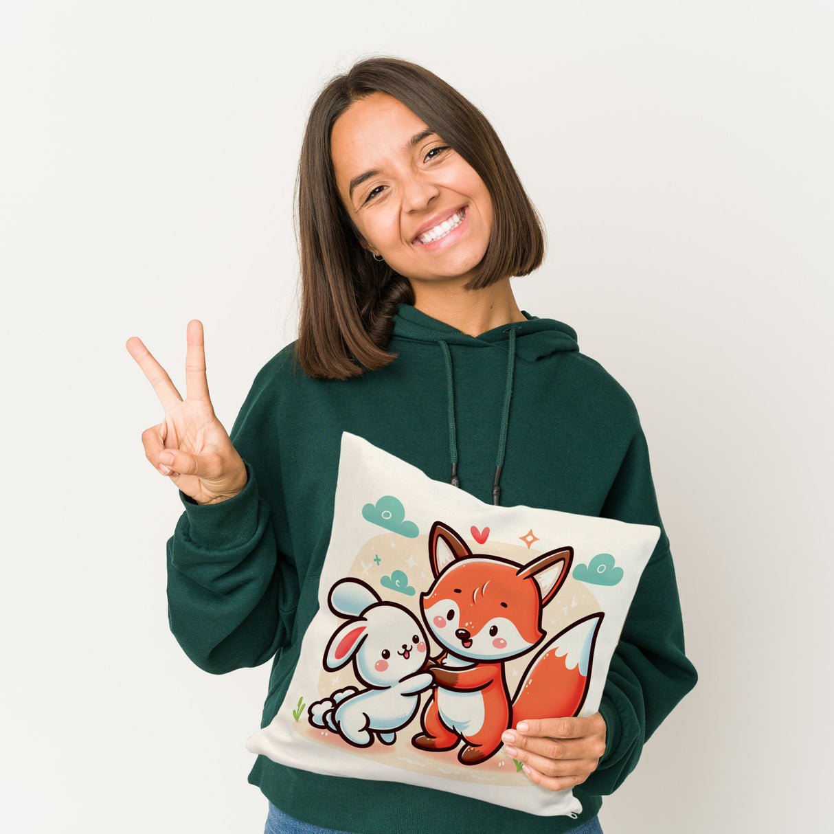 Fuchs und Kaninchen Kissen