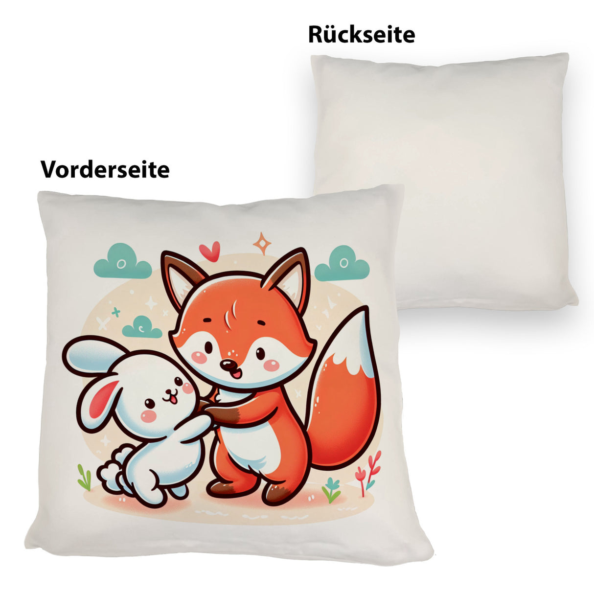 Fuchs und Kaninchen Kissen