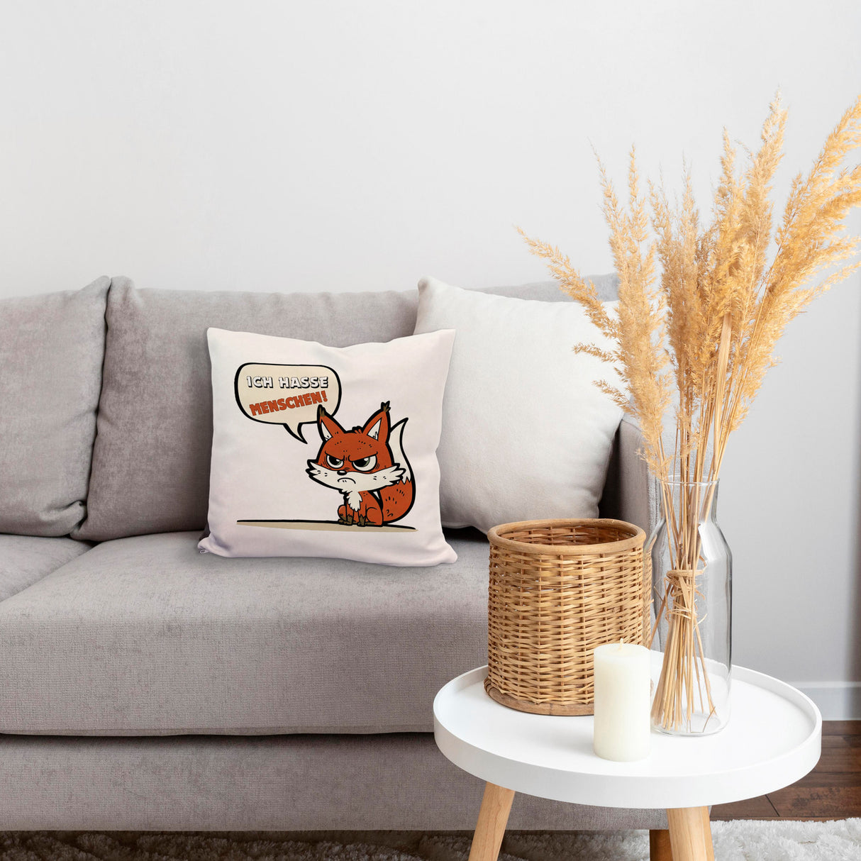 Ich hasse Menschen Fuchs Kissen