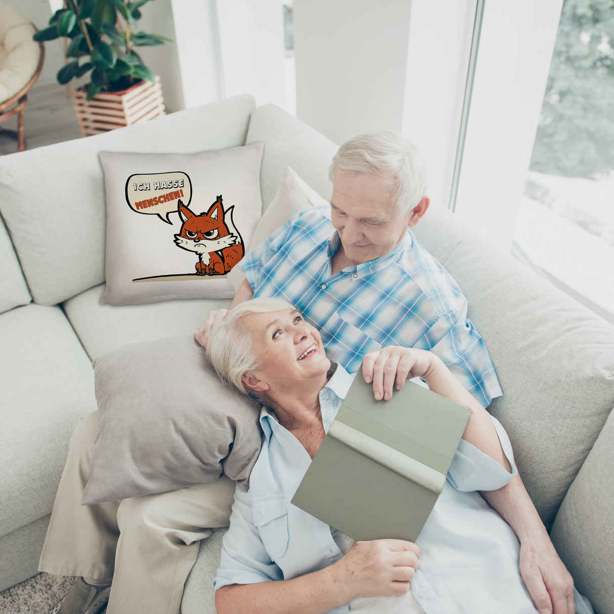 Ich hasse Menschen Fuchs Kissen