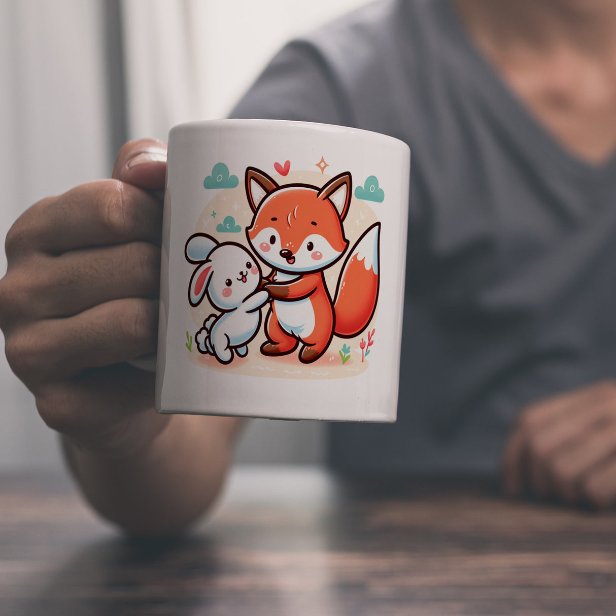 Fuchs und Kaninchen Kaffeebecher