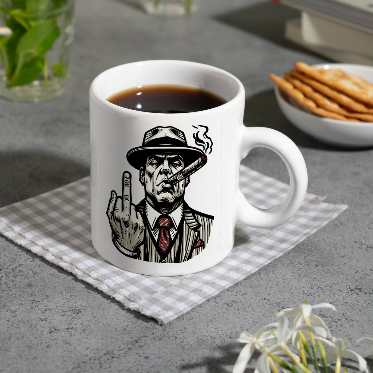 Mittelfinger Mafiaboss Kaffeebecher