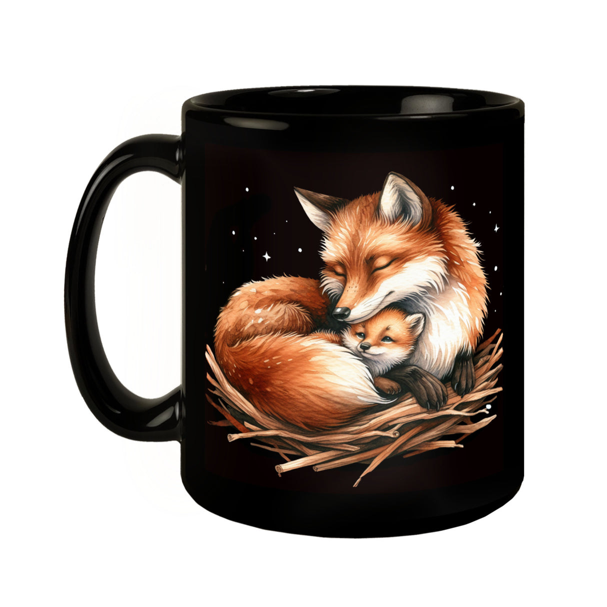 Mamafuchs Tasse schwarz in Schwarz