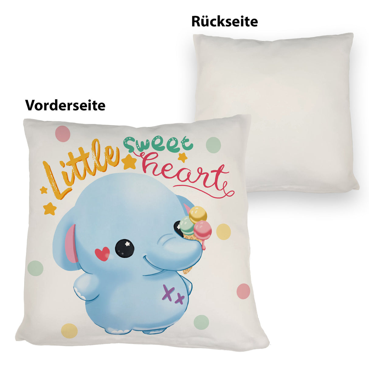 Elefant Kissen mit Spruch Little sweetheart