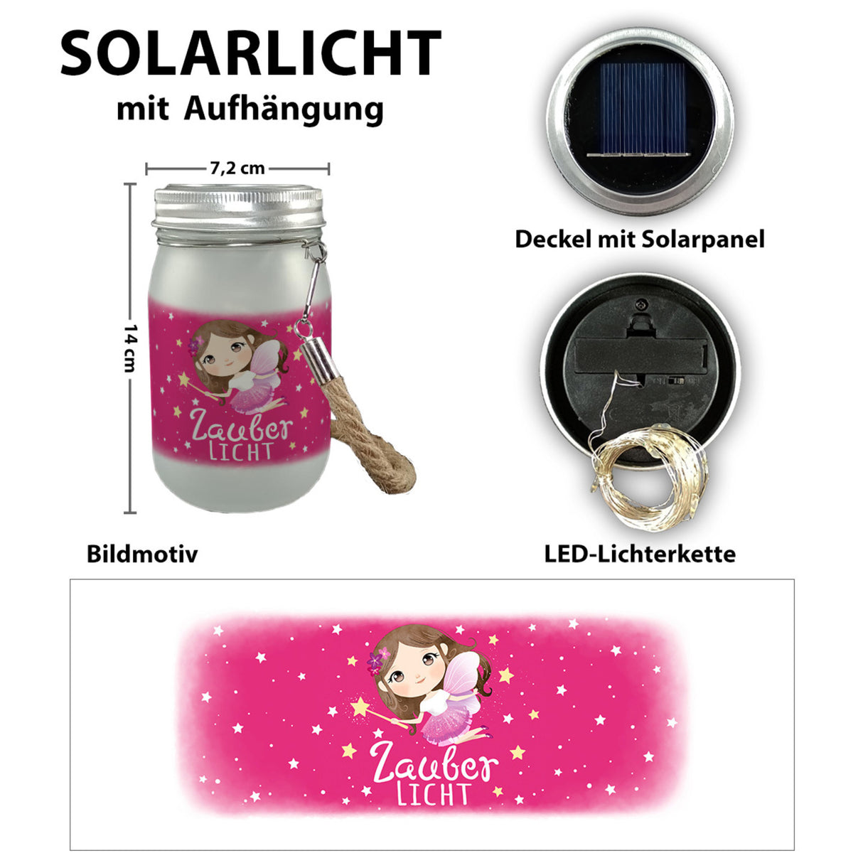 Fee Solarlicht mit Spruch Zauberlicht
