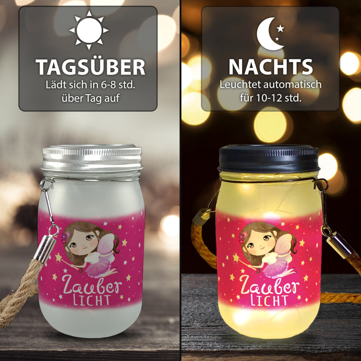 Fee Solarlicht mit Spruch Zauberlicht