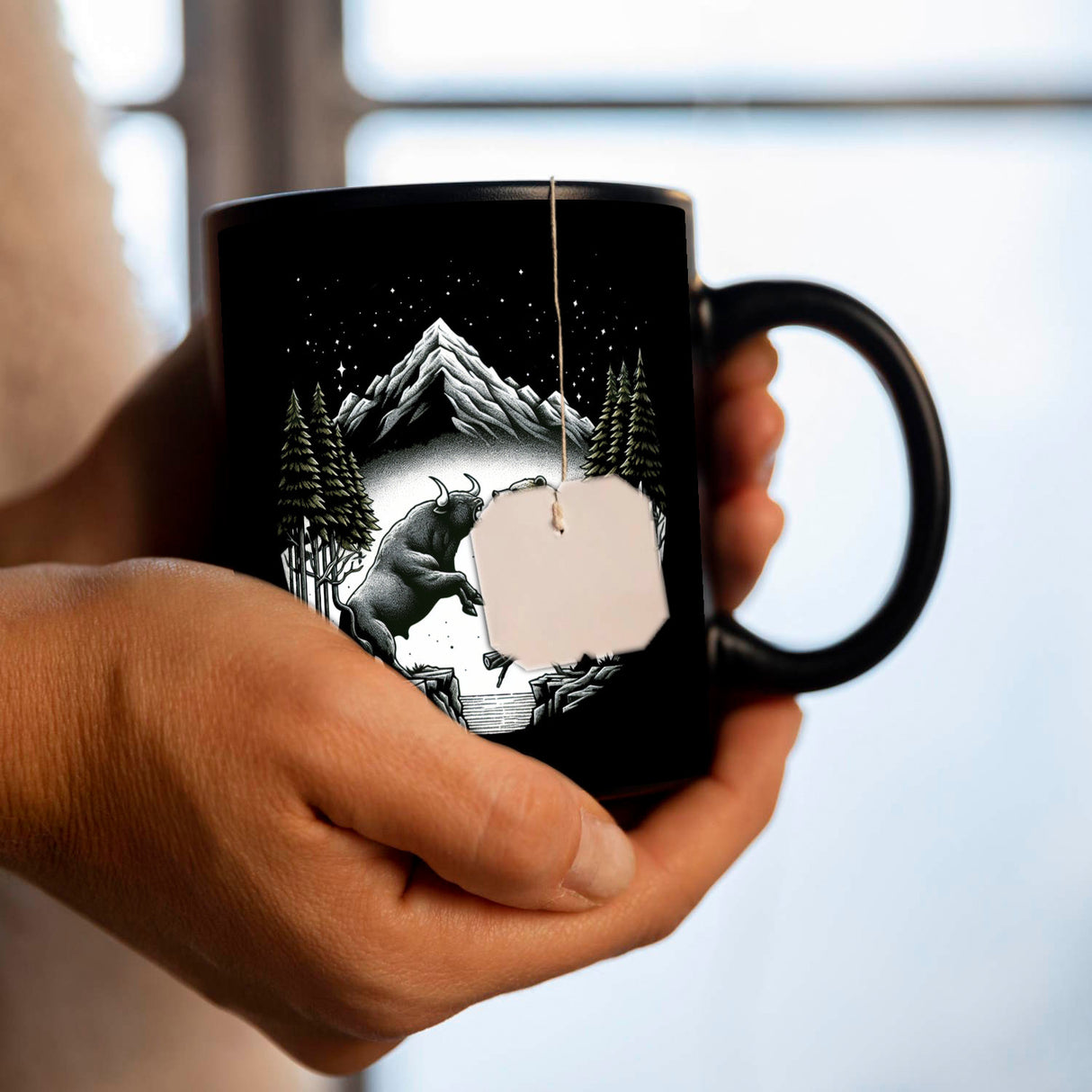 Börsianer Geschenk Tasse schwarz in Schwarz