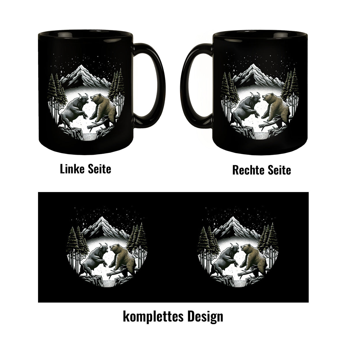 Börsianer Geschenk Tasse schwarz in Schwarz